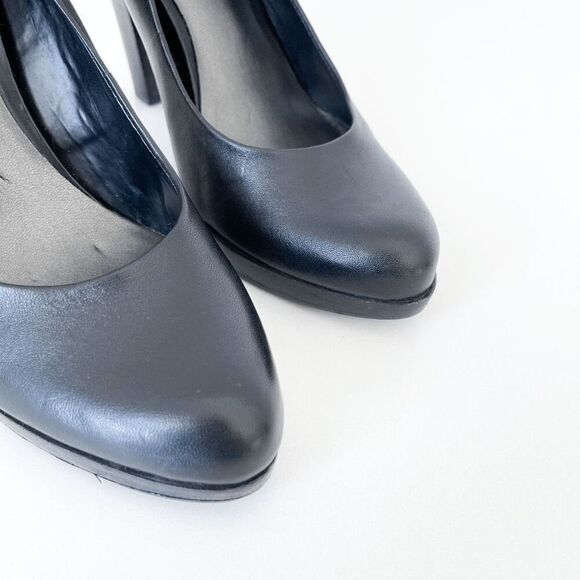 Nine West Womens Leather Almond Toe Platform Slip-on Pumps Black Size 7.5M - Picture 6 of 8